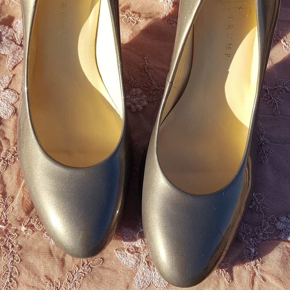 Ivanka Trump Pearl Taupe Patent Leather Heels